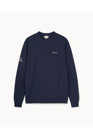[앤투마스] 남성 S/S Space Ship 라운드넥 니트 ABE1MSR401 네이비_NOCOLOR-a