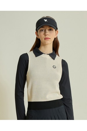 [앤투마스] 여성 S/S 써클 로고 스카시 니트 베스트 ABE2FSV451 오트밀_NOCOLOR-a