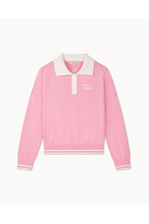 [앤투마스] 여성 S/S 배색 와이드 카라 니트 폴로 ABE1FSO452 핑크_NOCOLOR-a
