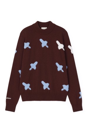 [앤투마스] 여성 F/W 모크넥 스페이스쉽 패턴 니트 ABE3FSN454 브라운_NOCOLOR-a