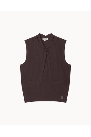 [앤투마스] 여성 F/W 테이프 포인트 케이블 니트 베스트 ABE3FSV450 브라운_NOCOLOR-a
