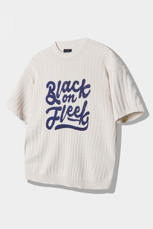 BOF 크로쉐 반팔 니트_오트밀