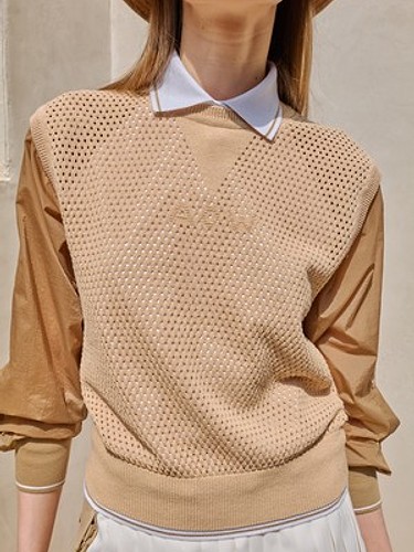 ALLOVER MASH KNIT VEST < limited edition>-a