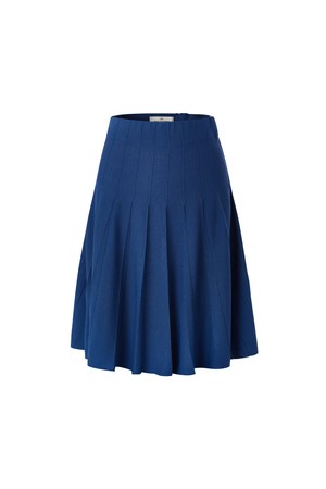 HOUNDTOOTH COLLAR KNIT SKIRT_NAVY-a
