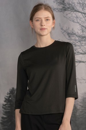 뒤란 에어 스트레치 7부 티셔츠 DTF5W-4166 4colors_BLACK-a