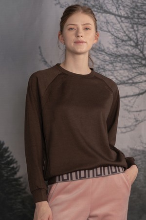 뒤란 U밴딩 라운드 티셔츠 DTF5W-4170 4colors_BROWN-a