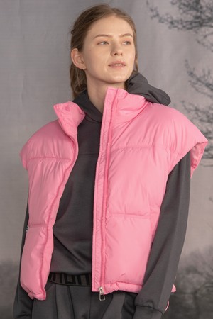 오버핏 크롭 패딩 베스트 DTF5W-5148 2colors