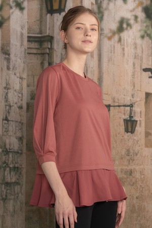 쉬폰 레이어드 7부 티셔츠 DTF5W-4172 3colors