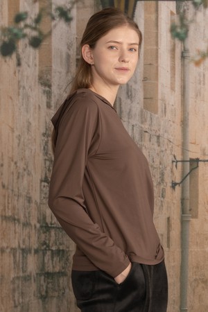 뒤란 스무스 스포츠 하이넥 후드 티셔츠 DTF5W-4175 4colors_BROWN-a