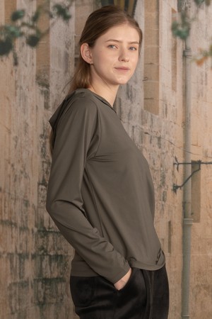 뒤란 스무스 스포츠 하이넥 후드 티셔츠 DTF5W-4175 4colors_KHAKI-a