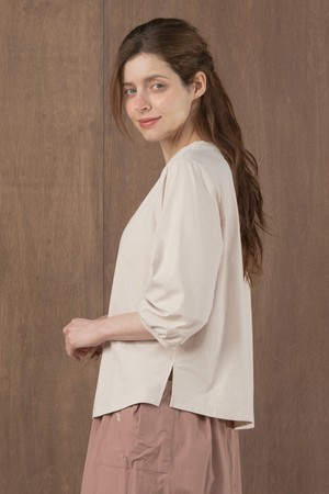 뒤란 소로나 라운드 7부 티셔츠 DTF6S-3095 4colors_BEIGE-a