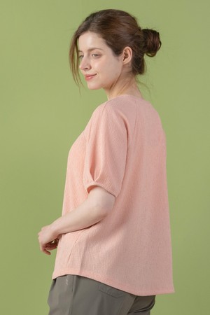 뒤란 링클 텍스처 반팔 티셔츠 블라우스 DTF6S-3100 3colors_PINK-a