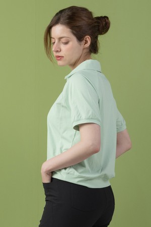 뒤란 소로나 나글란 오픈카라 티셔츠 DTF6S-3094 4colors_GREEN-a