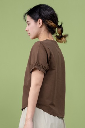 뒤란 텍스처드 반팔 티셔츠 블라우스 DTF6S-3103 3colors_BROWN-a
