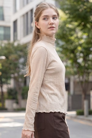 소프트 골지 프릴 터틀넥 DTF6W-4186 3colors