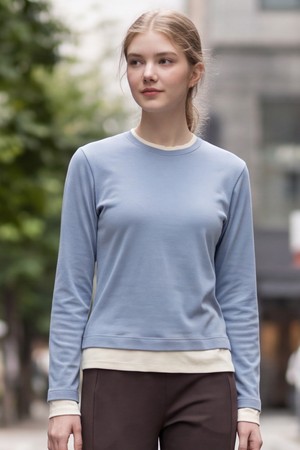 코튼 레이어드 티셔츠 DTF6W-4188 3colors