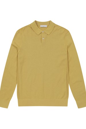 남성 솔리드 컬러 카라 스웨터 옐로우 (A0CA10163)