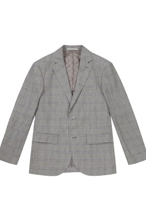 남성 린넨혼방 톤온톤 체크 자켓 그레이 (A0C910834)