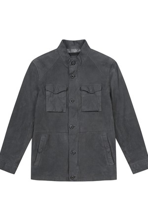 남성 4포켓 워싱 가죽 점퍼 차콜 (A0CL15138)