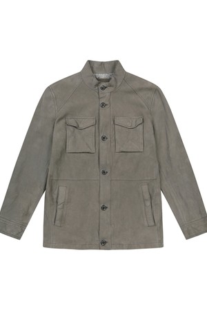 남성 4포켓 워싱 가죽 점퍼 라이트 카키 (A0CL15125)