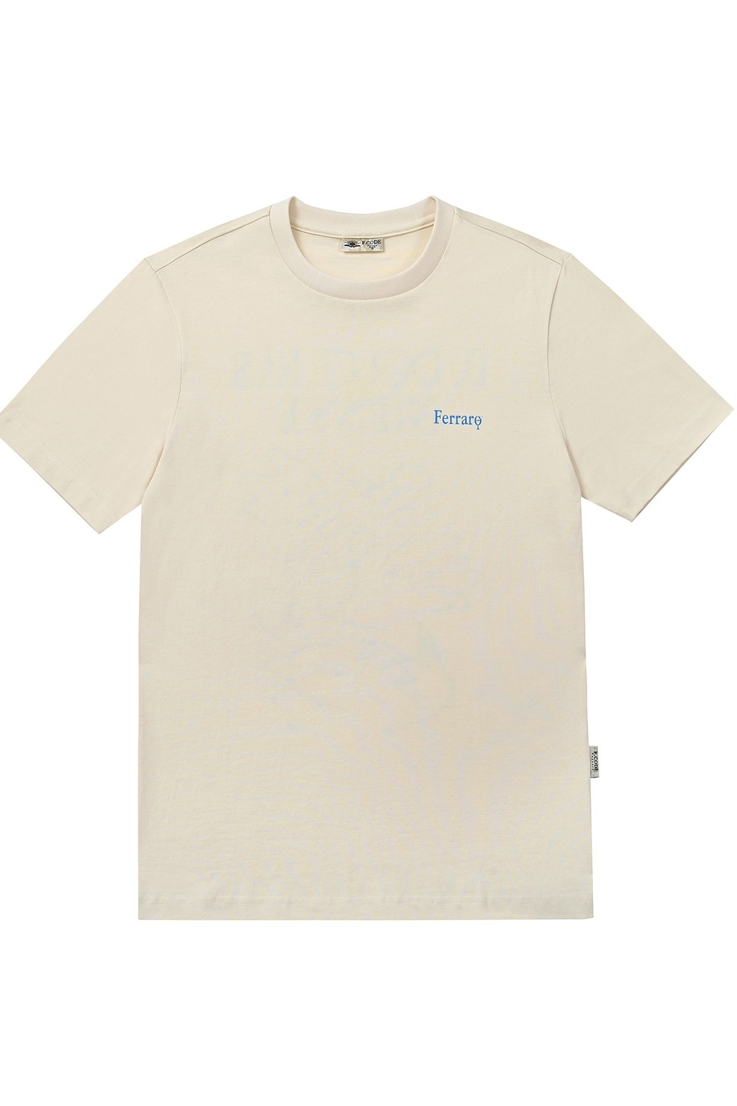 Ferraro Milano] 남성 등판 그래픽 라운드 반팔 티셔츠 아이보리