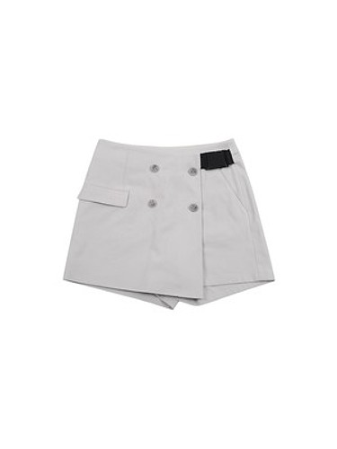 Double Button Wrap Shorts_Light Grey-a