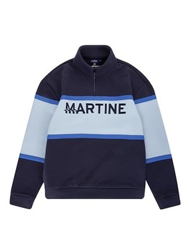 Color Block Half Zip-up Shirts_Navy (Men)-a