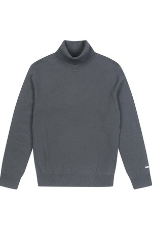 남성 플레인 조직 롱터틀 스웨터 딥블루 (A0C247246)