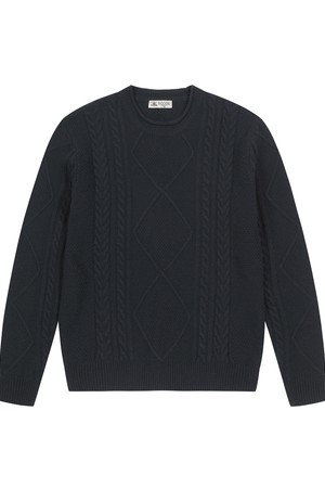 남성 피셔맨 라운드 스웨터 네이비 (A0C245149)