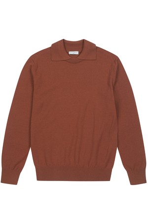 남성 변형카라 라운드 스웨터 다크 오렌지 (A0C240367)