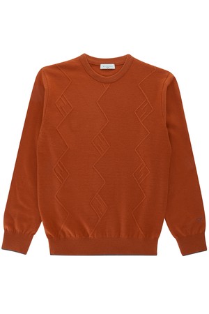 남성 앞판 조직 라운드 스웨터 (A0C230466)