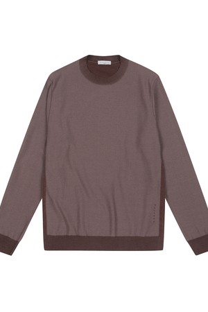 남성 라운드 배색 스웨터 핑크 (A0C230373)