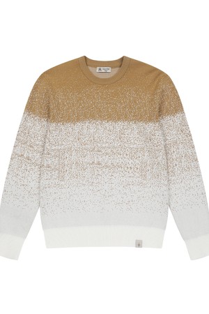 남성 투 톤 라운드 스웨터 다크베이지 (AM0DRD15154)