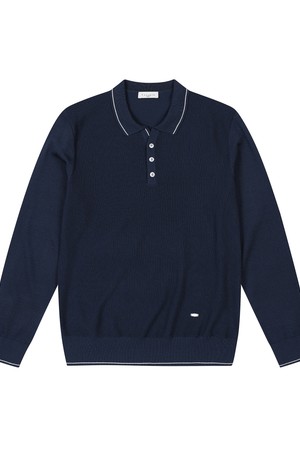 남성 솔리드 긴팔 카라 스웨터 딥블루 (AM0DTS10145)