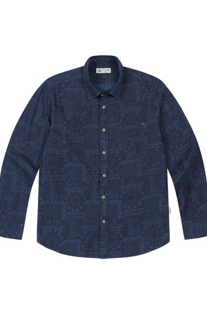 남성 페이즐리 패턴 워크 셔츠 네이비 (AM0DWS15349)