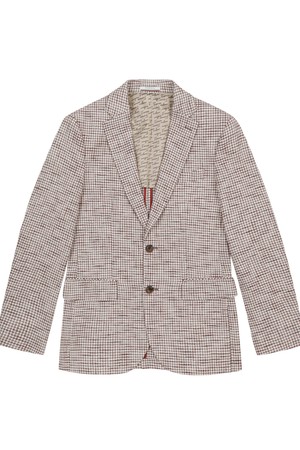 남성 면혼방 잔체크 자켓 레드 (AM0DJK10276)