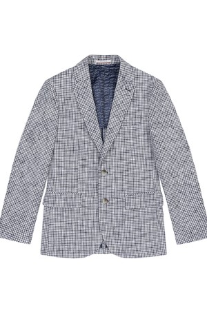 남성 면혼방 잔체크 자켓 블루 (AM0DJK10243)