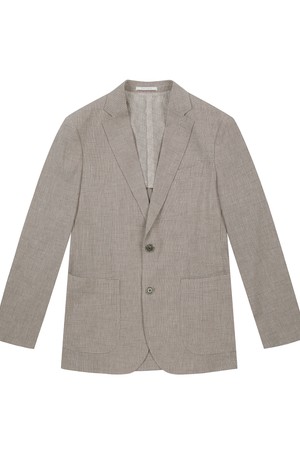 남성 린넨 혼방 마이크로 패턴 자켓 다크 베이지 (A0C920654)