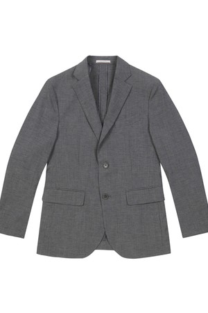 남성 린넨 혼방 히든 프린트 포인트 투버튼 자켓 그레이 (A0C925234)