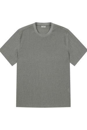 남성 링클 이펙트 투톤 라운드 티셔츠 베이지 (A0C121053)