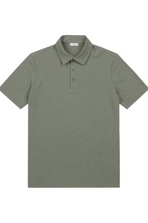 남성 소프트 피케조직 카라 반팔 티셔츠 라이트 카키 (A0C120125)