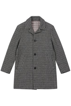 남성 멀티체크 방모 코트 블랙 (A0CC43239)