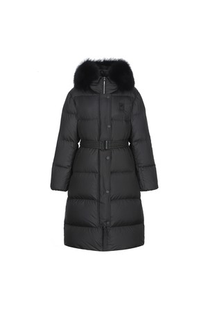 Hood Fur Long Down Jumper_Black