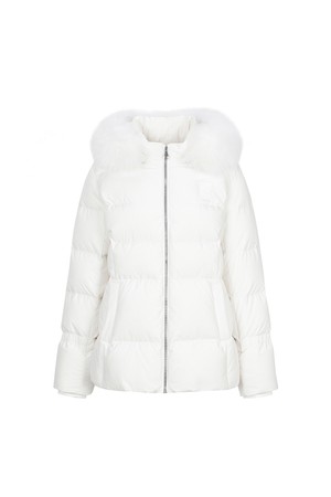 Hood Fur Down Jumper_White