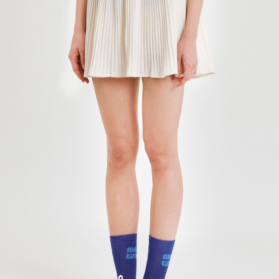 Semi High Waist Pleats Culottes_Ivory