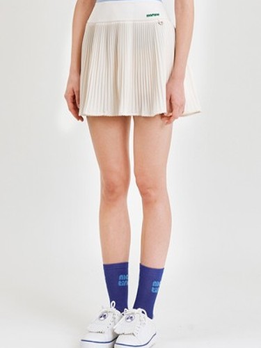 Semi High Waist Pleats Culottes_Ivory-a