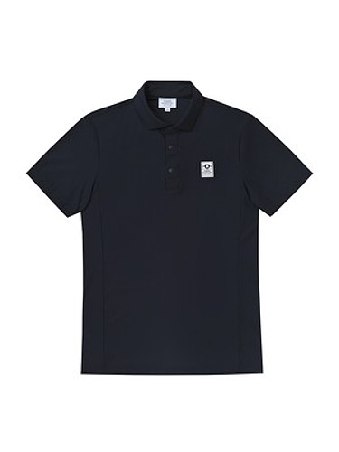 남성 소매 배색 카라 반팔 티셔츠 블랙(SM0DKS20839)-a