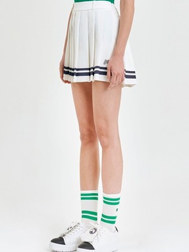 Line Point Pleats Culottes_White-a