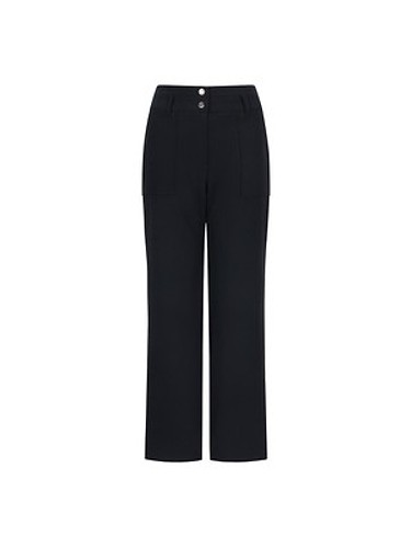 Pocket Semi Wide Pants_Black-a