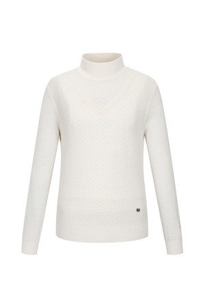 캐시미어 롱 터틀넥 스웨터 아이보리 (AM0DRD40261)